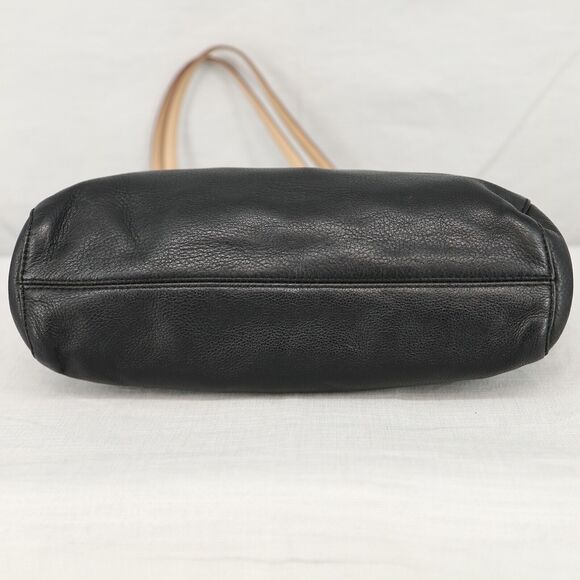 Michael Kors Bag Womens Black Pebbled Leather Tote Handbag Charm Double Handle - Picture 11 of 14